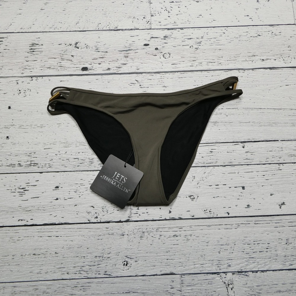 Jets Jessika Allen Bikini Bottom Womens 10 Gray X Side Pant Swim Australia New‎